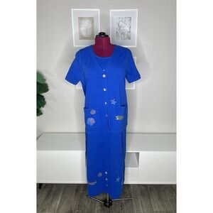 Vintage Focus Tunic Dress Preshrunk Women's‎ L Two Pieces Blue Cotton